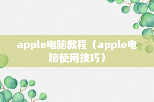 apple电脑教程（apple电脑使用技巧）