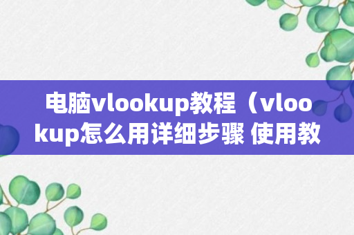 电脑vlookup教程（vlookup怎么用详细步骤 使用教程）