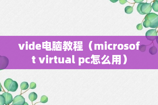 vide电脑教程（microsoft virtual pc怎么用）