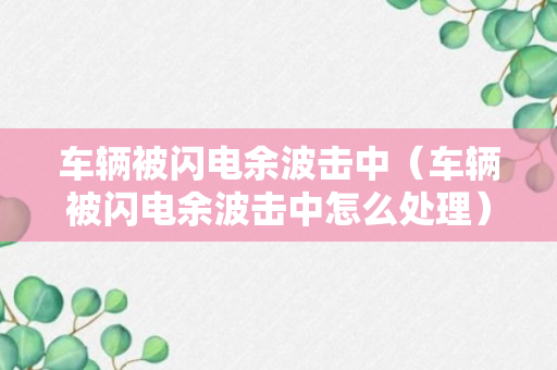 车辆被闪电余波击中（车辆被闪电余波击中怎么处理）