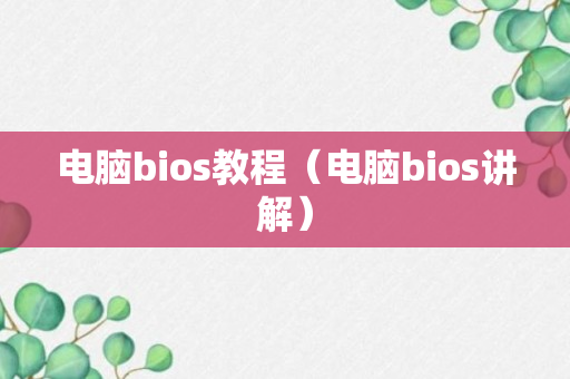 电脑bios教程（电脑bios讲解）