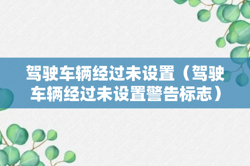 驾驶车辆经过未设置（驾驶车辆经过未设置警告标志）