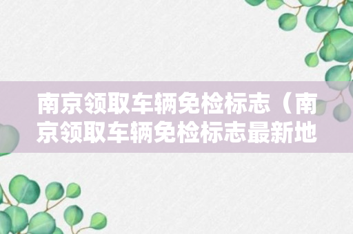 南京领取车辆免检标志（南京领取车辆免检标志最新地址）