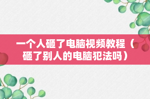 一个人砸了电脑视频教程（砸了别人的电脑犯法吗）