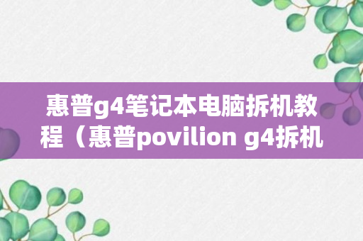 惠普g4笔记本电脑拆机教程（惠普povilion g4拆机）