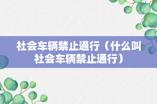 社会车辆禁止通行（什么叫社会车辆禁止通行）