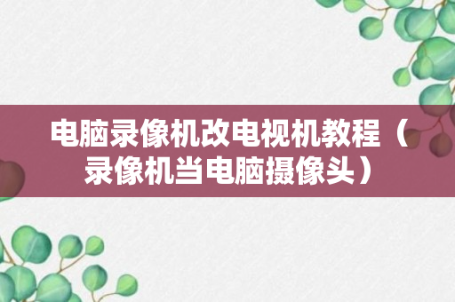 电脑录像机改电视机教程（录像机当电脑摄像头）