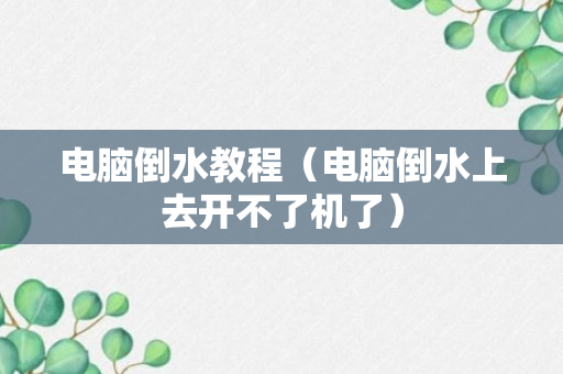 电脑倒水教程（电脑倒水上去开不了机了）