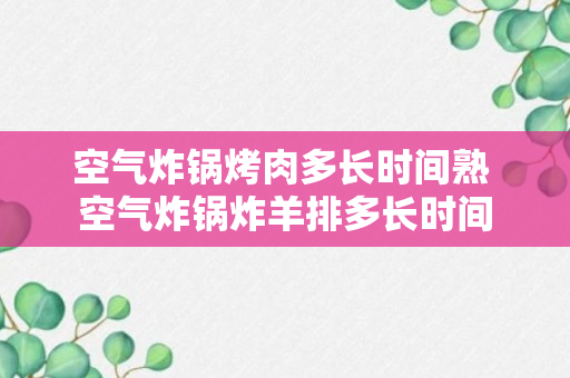 空气炸锅烤肉多长时间熟 空气炸锅炸羊排多长时间