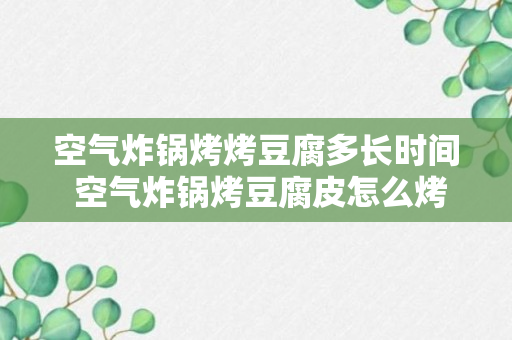 空气炸锅烤烤豆腐多长时间 空气炸锅烤豆腐皮怎么烤