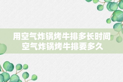 用空气炸锅烤牛排多长时间 空气炸锅烤牛排要多久