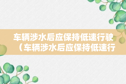 车辆涉水后应保持低速行驶（车辆涉水后应保持低速行驶制动踏板以恢复制动效果）