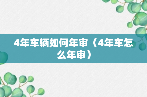 4年车辆如何年审（4年车怎么年审）