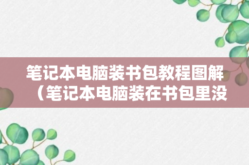 笔记本电脑装书包教程图解（笔记本电脑装在书包里没事吧）