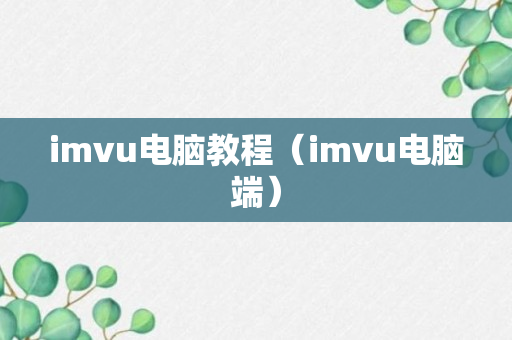 imvu电脑教程（imvu电脑端）