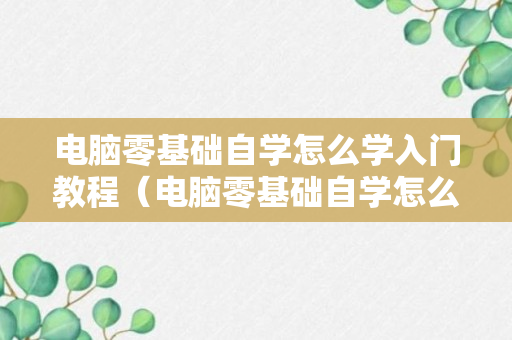 电脑零基础自学怎么学入门教程（电脑零基础自学怎么学入门教程图片）