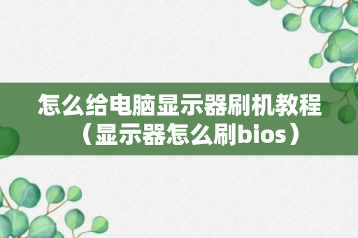 怎么给电脑显示器刷机教程（显示器怎么刷bios）