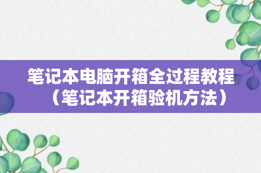 笔记本电脑开箱全过程教程（笔记本开箱验机方法）