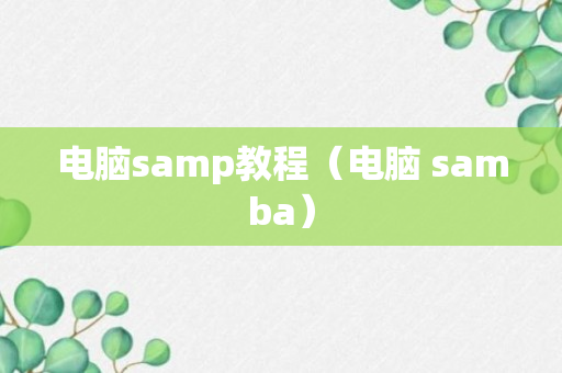 电脑samp教程（电脑 samba）