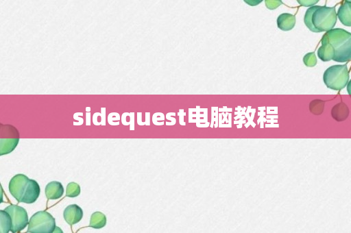 sidequest电脑教程