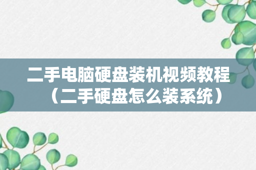 二手电脑硬盘装机视频教程（二手硬盘怎么装系统）