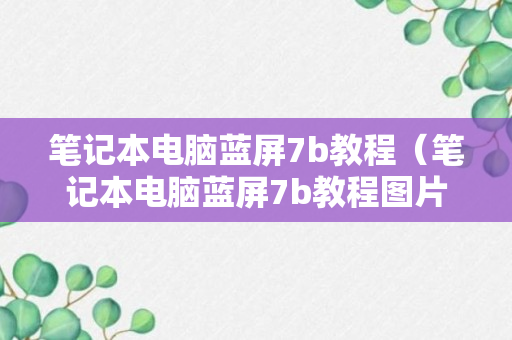 笔记本电脑蓝屏7b教程（笔记本电脑蓝屏7b教程图片）