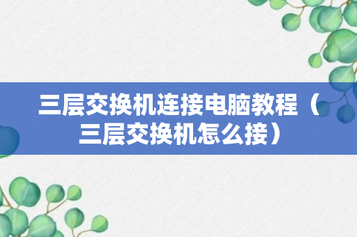 三层交换机连接电脑教程（三层交换机怎么接）