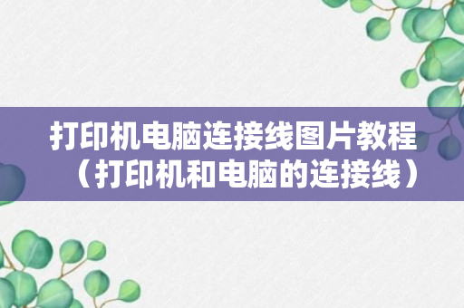 打印机电脑连接线图片教程（打印机和电脑的连接线）