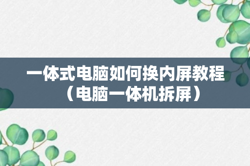 一体式电脑如何换内屏教程（电脑一体机拆屏）