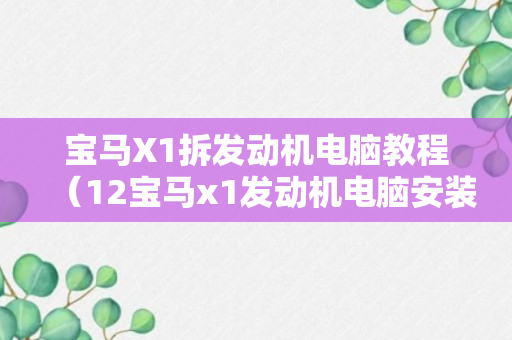 宝马X1拆发动机电脑教程（12宝马x1发动机电脑安装位置）