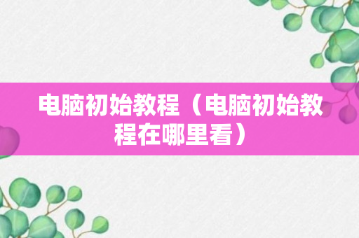 电脑初始教程（电脑初始教程在哪里看）