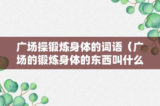 广场操锻炼身体的词语（广场的锻炼身体的东西叫什么）