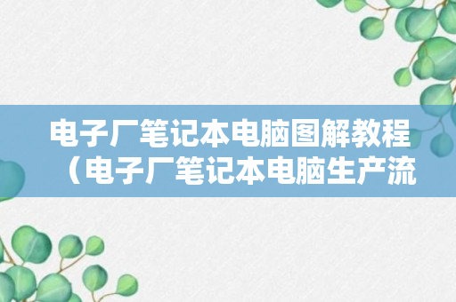 电子厂笔记本电脑图解教程（电子厂笔记本电脑生产流程）