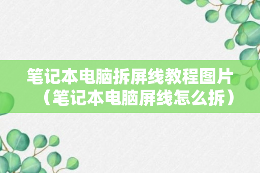 笔记本电脑拆屏线教程图片（笔记本电脑屏线怎么拆）