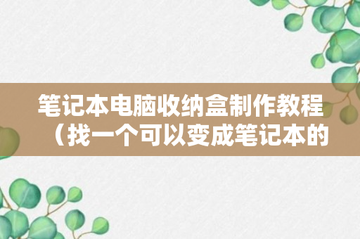 笔记本电脑收纳盒制作教程（找一个可以变成笔记本的收纳盒）