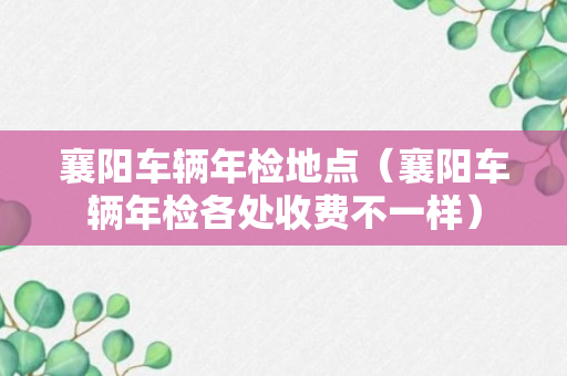 襄阳车辆年检地点（襄阳车辆年检各处收费不一样）