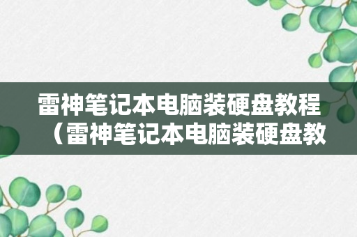 雷神笔记本电脑装硬盘教程（雷神笔记本电脑装硬盘教程图解）