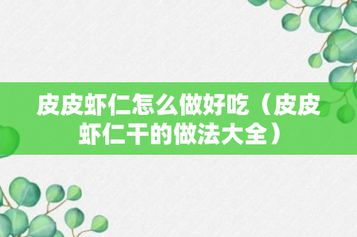 皮皮虾仁怎么做好吃（皮皮虾仁干的做法大全）