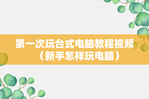 第一次玩台式电脑教程视频（新手怎样玩电脑）