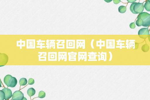 中国车辆召回网（中国车辆召回网官网查询）