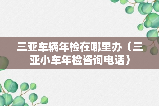 三亚车辆年检在哪里办（三亚小车年检咨询电话）