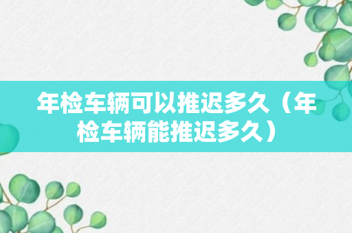 年检车辆可以推迟多久（年检车辆能推迟多久）