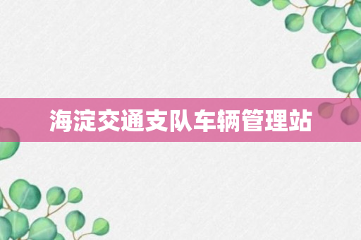 海淀交通支队车辆管理站