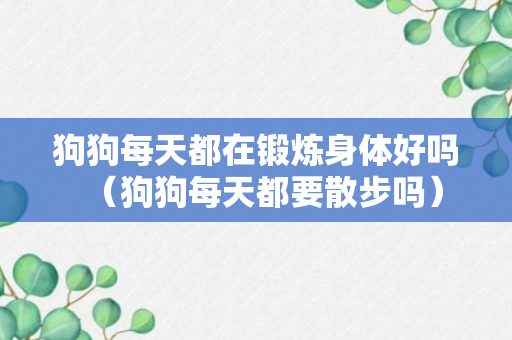 狗狗每天都在锻炼身体好吗（狗狗每天都要散步吗）