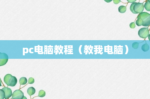 pc电脑教程（教我电脑）