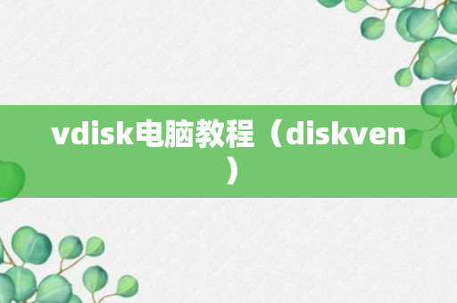 vdisk电脑教程（diskven）