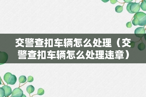 交警查扣车辆怎么处理（交警查扣车辆怎么处理违章）