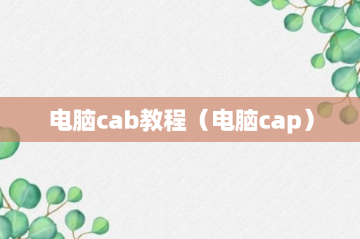 电脑cab教程（电脑cap）