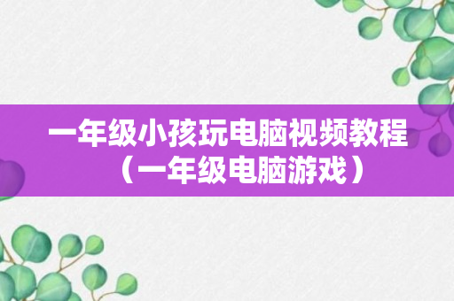 一年级小孩玩电脑视频教程（一年级电脑游戏）