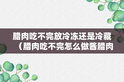 腊肉吃不完放冷冻还是冷藏（腊肉吃不完怎么做酱腊肉）